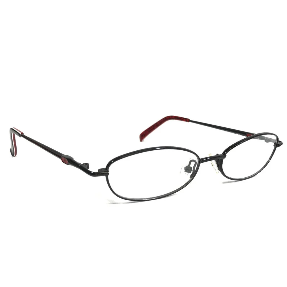 Vintage Valentino Petite Eyeglasses Frames 5496 0Q48 Black Red Oval 49-15-130